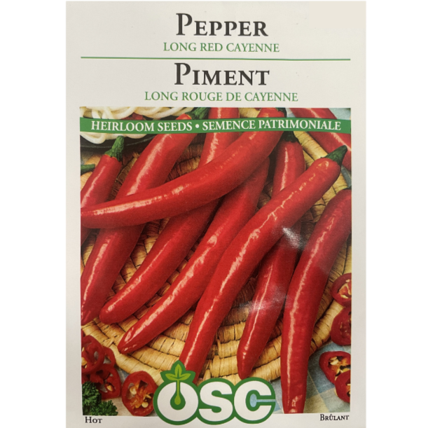 OSC Seeds Pepper Long Red Cayenne Hot Pkg