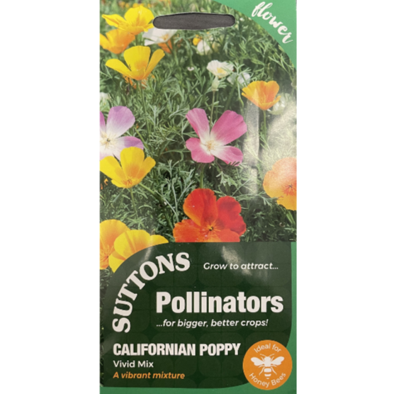 Suttons Seed Pollinators Poppy Californian Vivid Mix