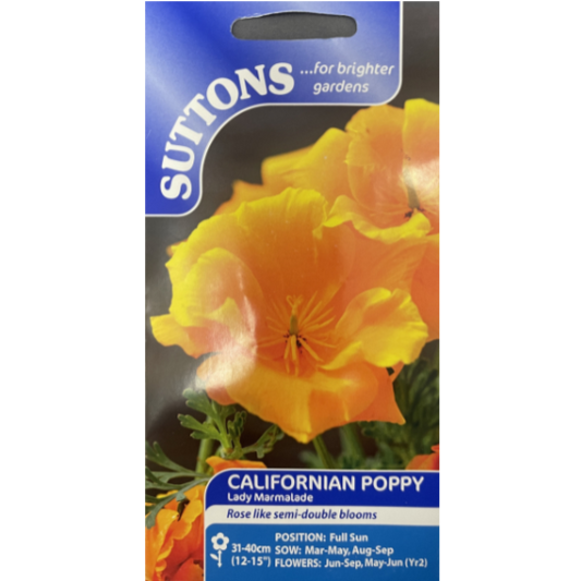 Suttons Seed Californian Poppy Lady Marmalade