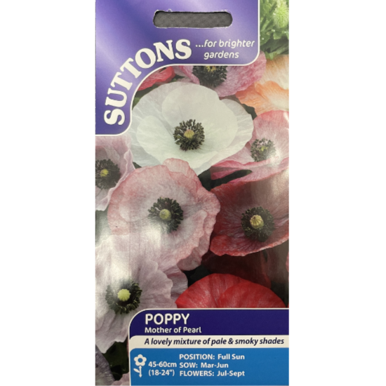 Suttons Seed Poppy Mother of Pearl