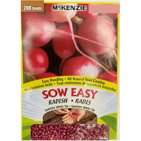 McKenzie Sow Easy Seeds Radish Sparkler White Tip