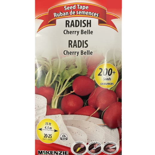 McKenzie Seed Tape Radish Cherry Belle