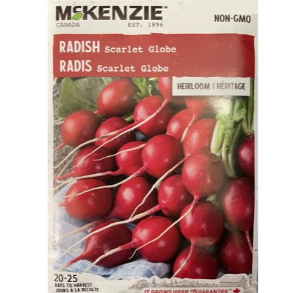 McKenzie Seed Radish Scarlet Globe Pkg