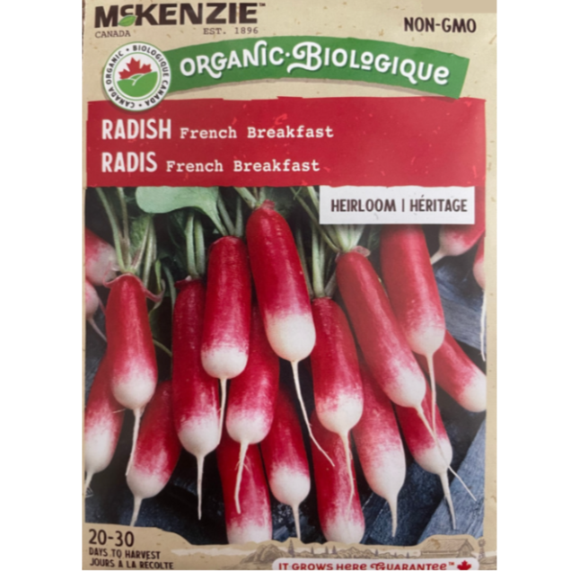 McKenzie Organic Seeds Radish French Breakfast Pkg