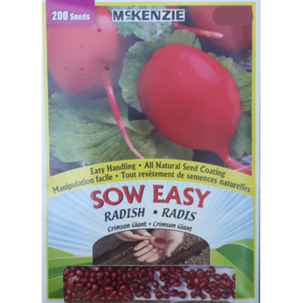 McKenzie Sow Easy Seeds Radish Crimson Giant