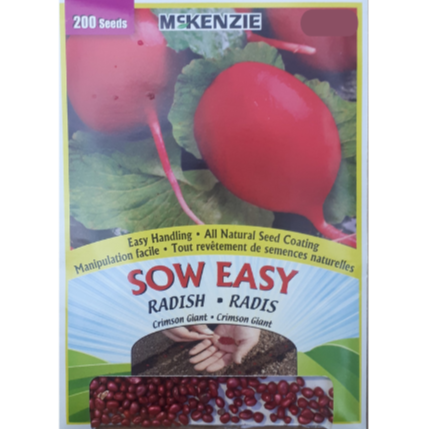 McKenzie Sow Easy Seed Radish Crimson Giant