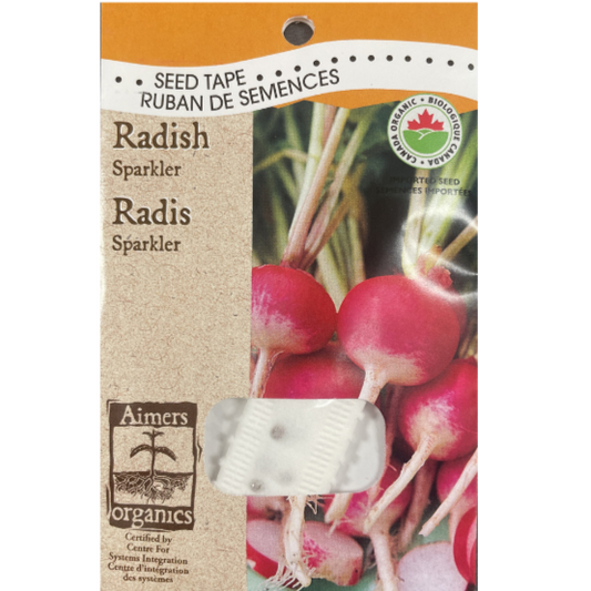 Aimers Organics Seed Tape Radish Sparkler Pkg.