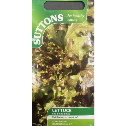 Suttons Seed Lettuce Red Salad Bowl