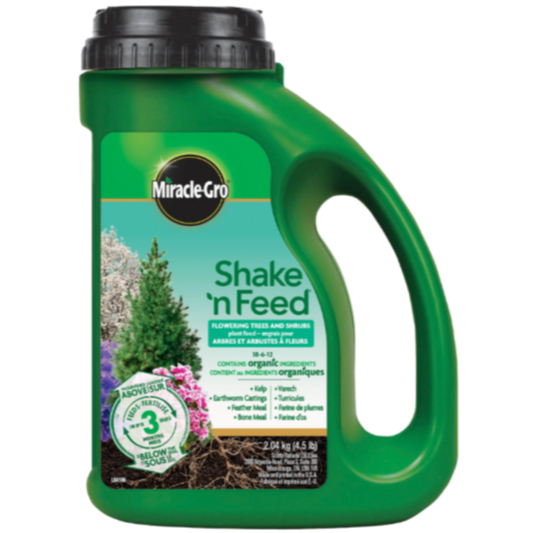 Miracle-Gro Shake n' Feed and Trees and Shrubs 18-6-12