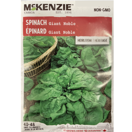 McKenzie Seed Spinach Giant Noble Pkg