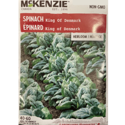 McKenzie Seed Spinach King of Denmark Pkg