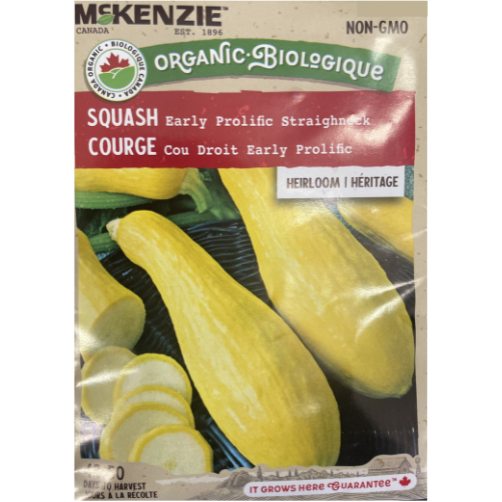 McKenzie Organic Seeds Squash Early Prolific Straightneck Pkg