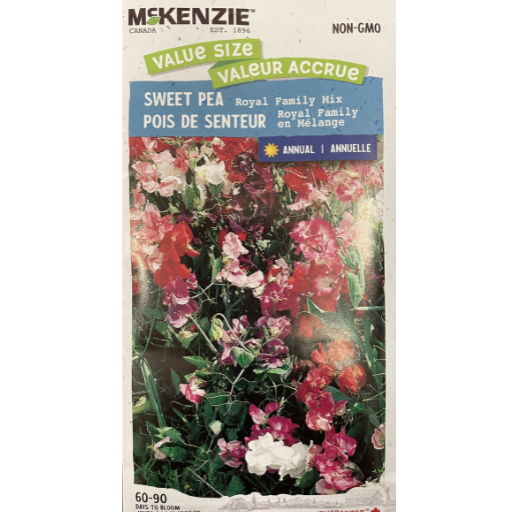 McKenzie Seeds Sweet Pea Royal Family Mix Value Size