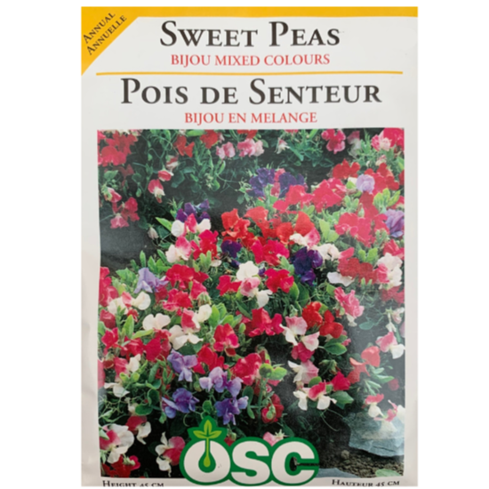 OSC Seeds Sweet Pea Bijou Mixed Colours Pkg