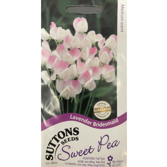 Suttons Seed Sweet Pea Lavender Bridesmaid