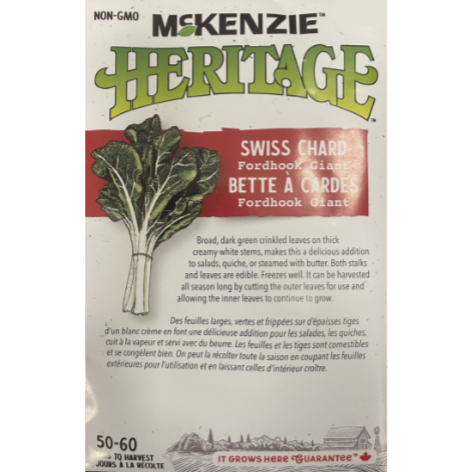 McKenzie Heritage Seed Swiss Chard Fordhook Giant Pkg.