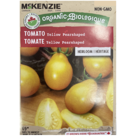 McKenzie Organic Seeds Tomato Yellow Pearshaped Pkg