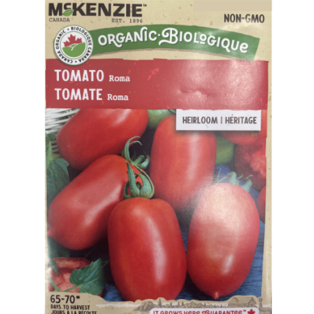 McKenzie Organic Seeds Tomato Roma Pkg