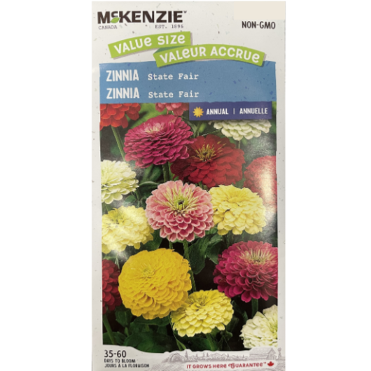 McKenzie Seeds Zinnia State Fair Value Size