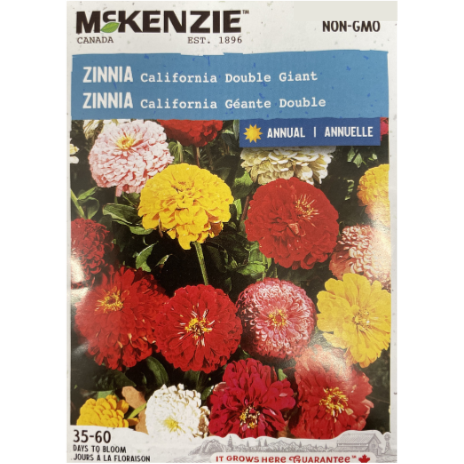 McKenzie Seed Zinnia California Double Giant Pkg