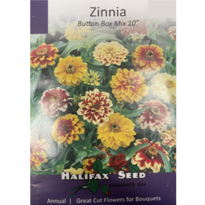 Halifax Seed Zinnia Button Box