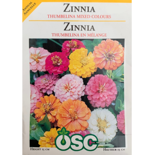 OSC Seeds Zinnia Thumbelina Mixed Colours
