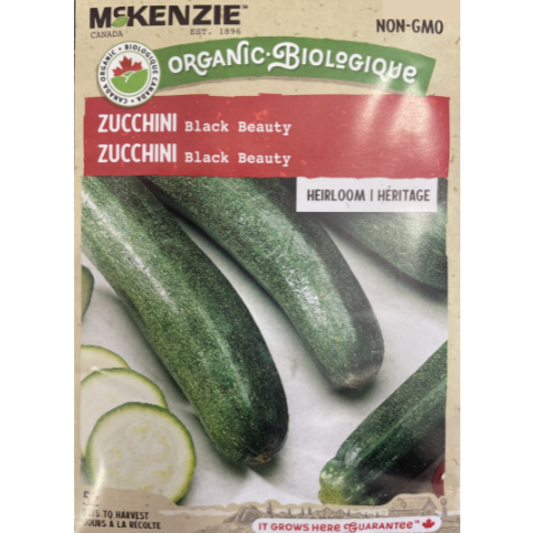 McKenzie Seeds Organic Zucchini Black Beauty Pkg