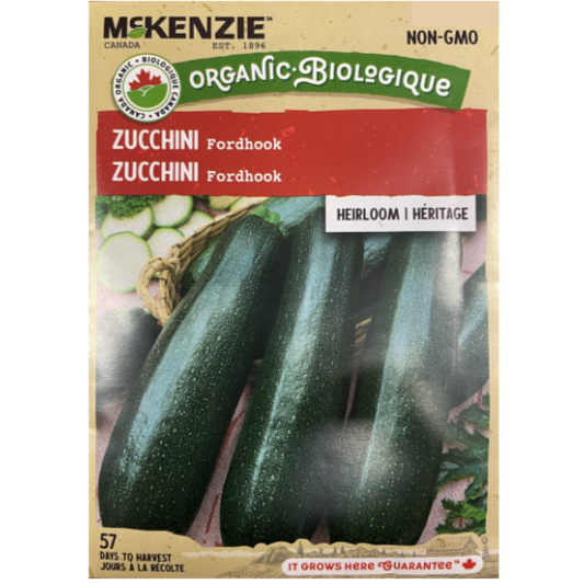 McKenzie Seeds Organic Zucchini Fordhook Pkg