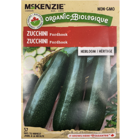 McKenzie Seeds Organic Zucchini Fordhook Pkg