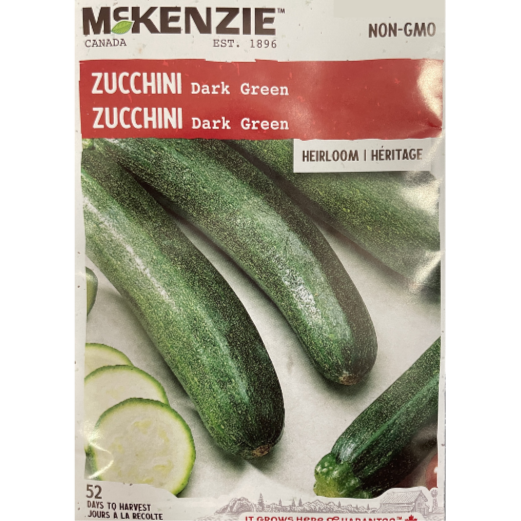 McKenzie Seed Zucchini Dark Green Pkg