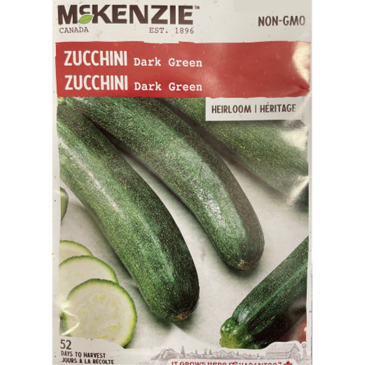McKenzie Seed Zucchini Dark Green Pkg.