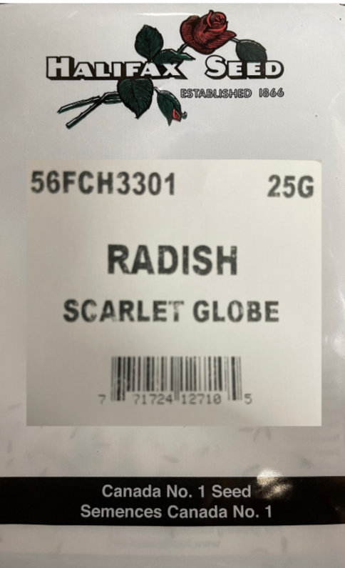 Halifax Seed Radish Scarlet Globe 25g